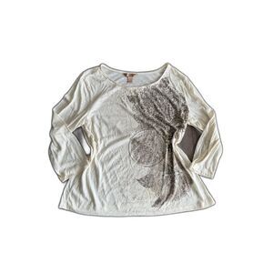 Y2K White Stag rhinestone graphic top